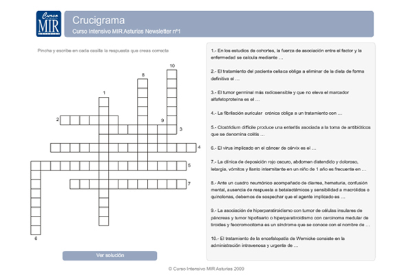 Ejercicio Crucigrama